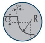 Fraise 1/4 de cercle concave MD E25UF